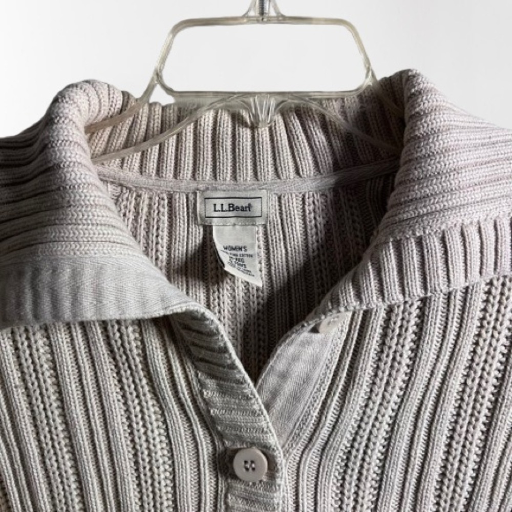 L.L. Bean Women's Off-White Knit Top - Picture 3 of 5